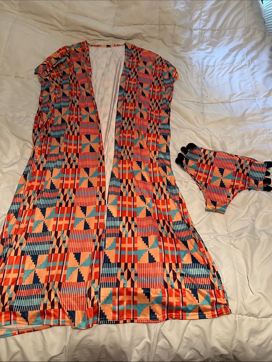 H&M Other - RARE Beautiful Beach African Swim Cover up with matching bikini bottom Medium